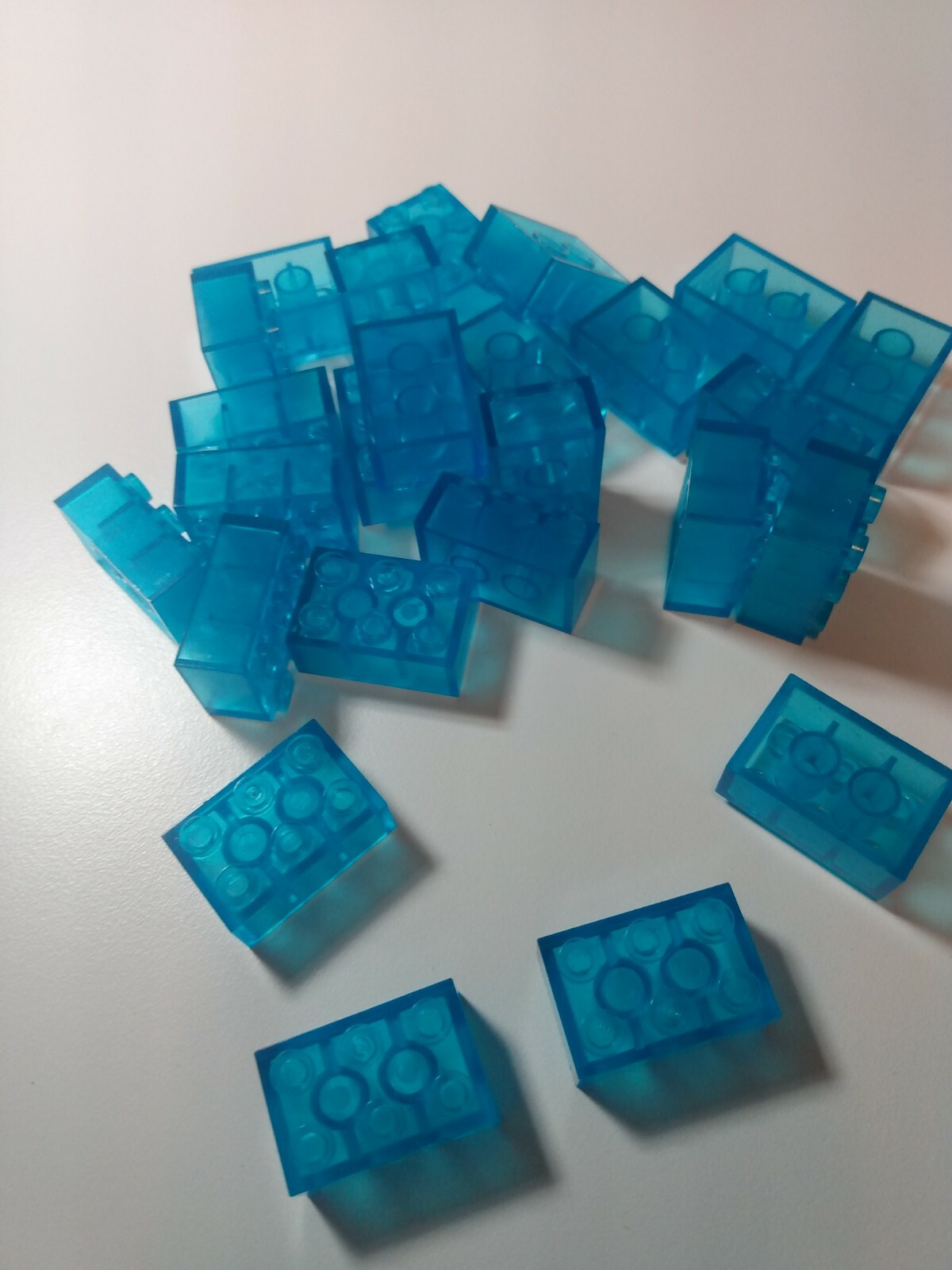New Light Blue Transparent 2x3 Brick #3002 —25 Pieces—Rare—Custom & Compatible