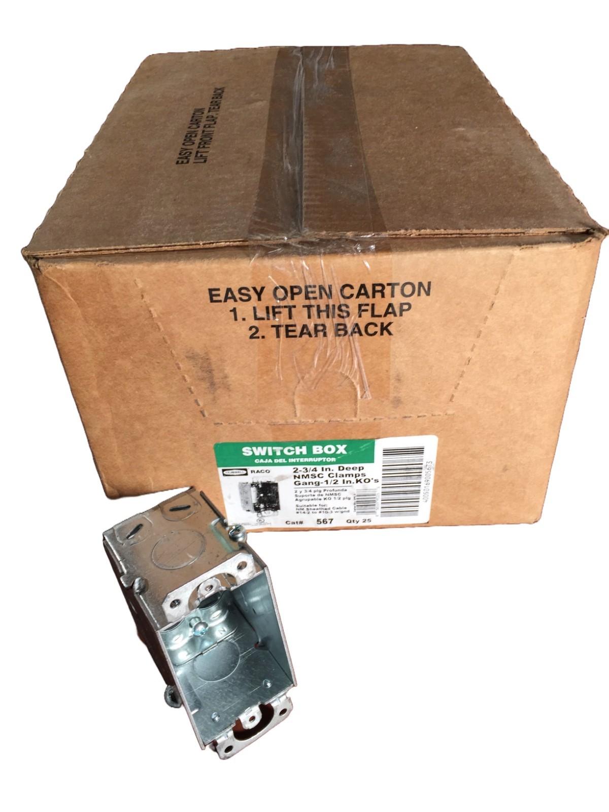 Raco 567 2-3/4”Deep Switch Box w/Ears – BOX Lot of 25