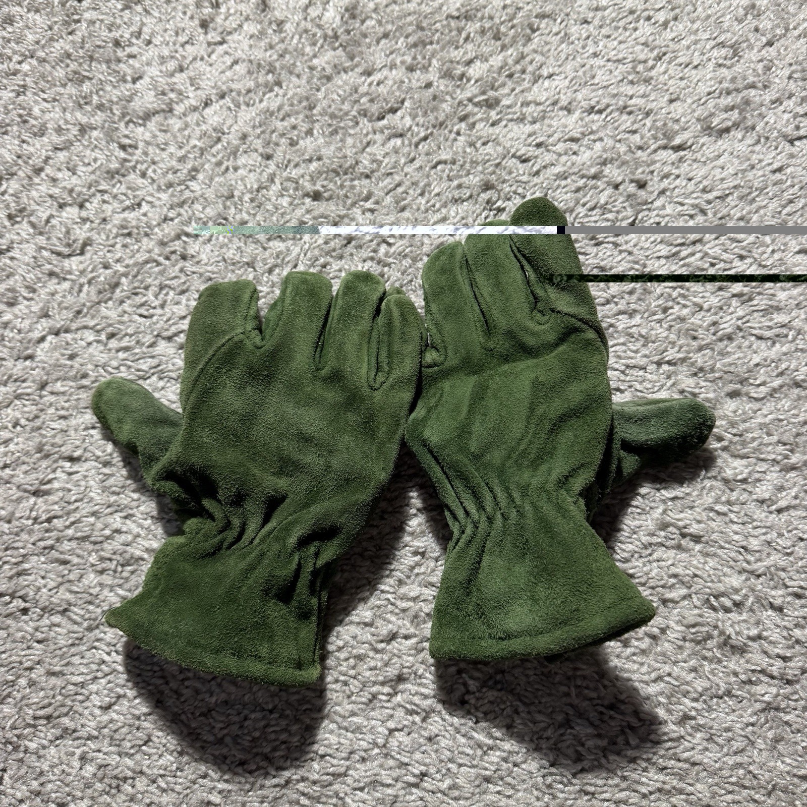Green Fire Fighter Gloves Mens Small Leather 2000 Edition