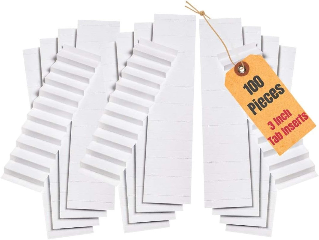 Hanging Folder Tab Inserts, 3-1/2", 100/Pack (3")