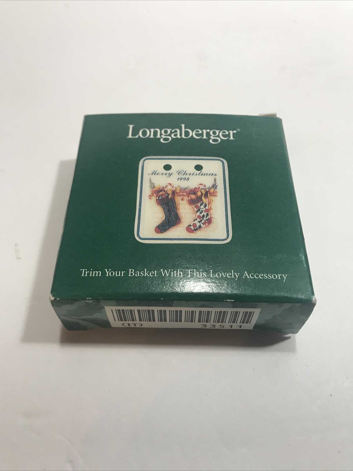 Longaberger 1998 Merry Christmas Basket Tie On - #33511