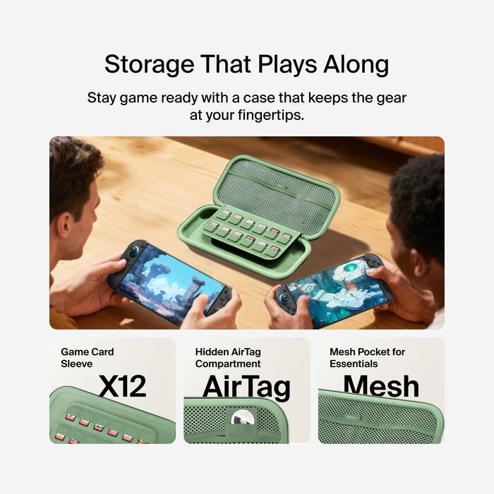 Gaming Travel Case for Nintendo Switch 2, Sage Green