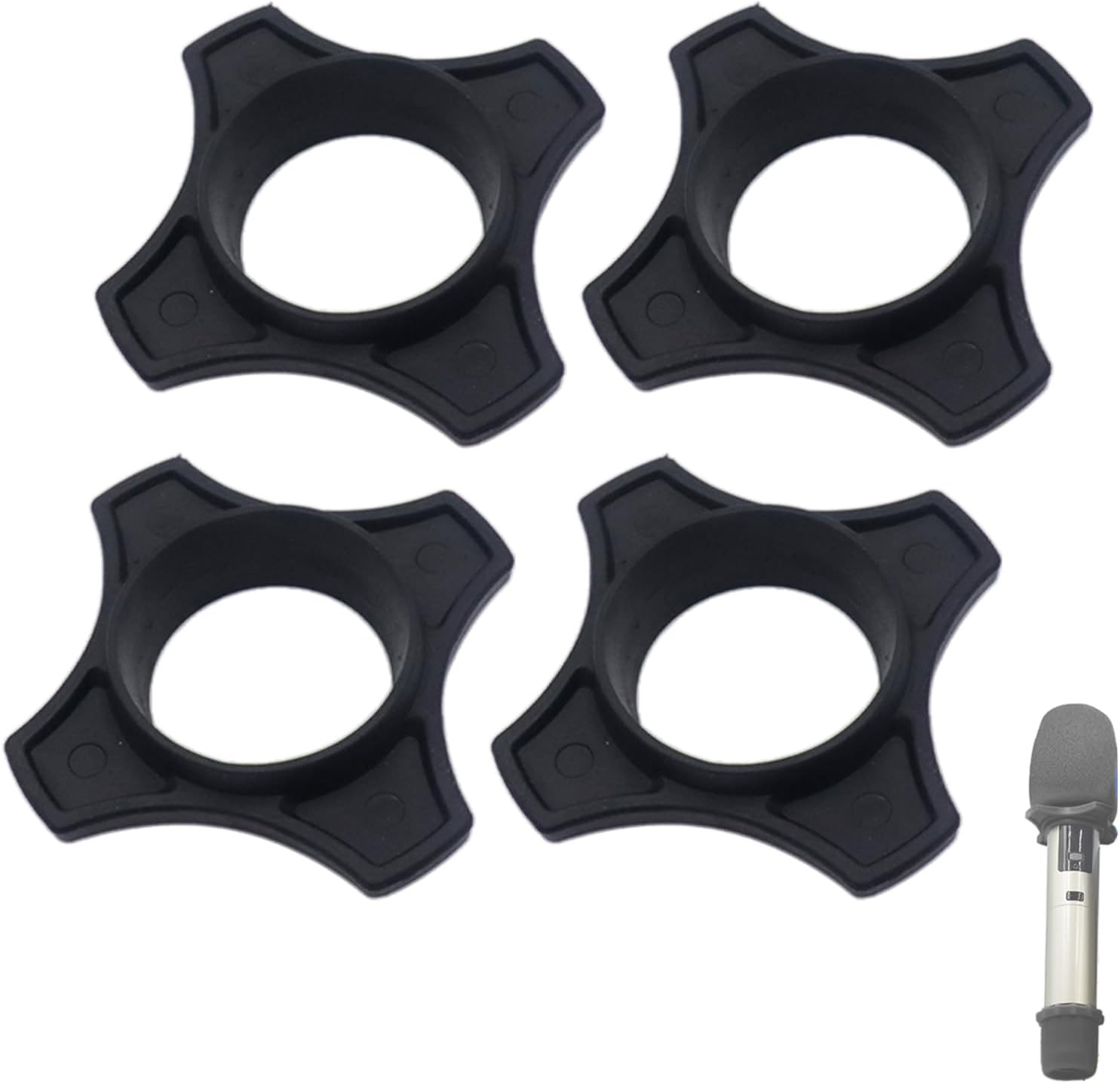 4 Pack Reusable Wireless Microphone Protection Rings, Anti-Rolling Silicone Hold