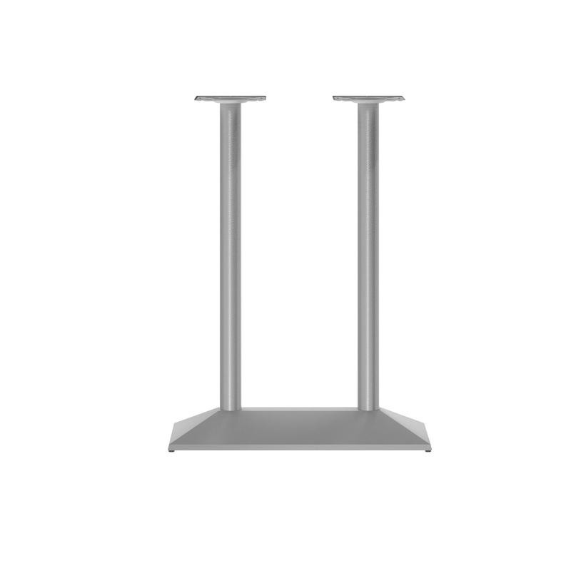 27" x 15" Restaurant Table Base with Double Column Table Height Column in Silver