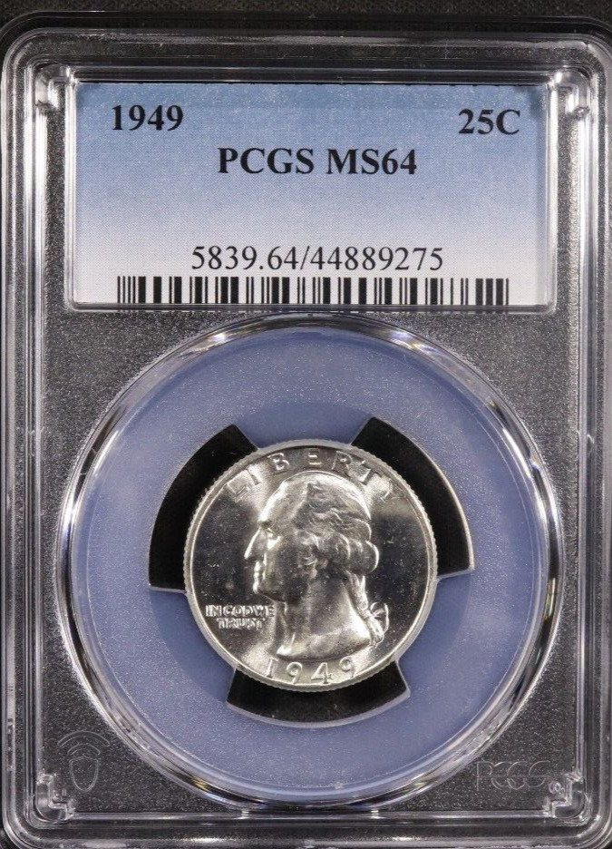 1949 Washington Quarter - PCGS MS64 Nice Coin.