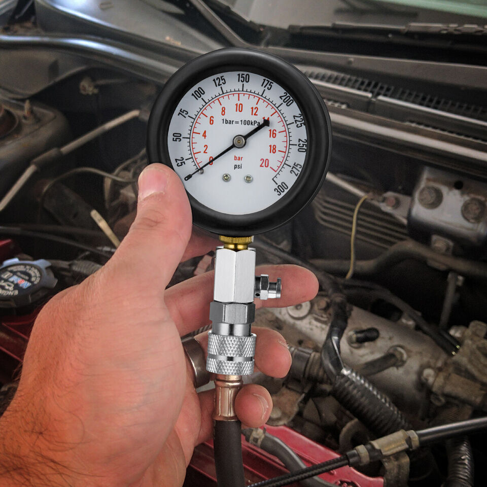 ENGINE COMPRESSION TESTER TESTING GAUGE GAGE CHECK TEST TOOL KIT