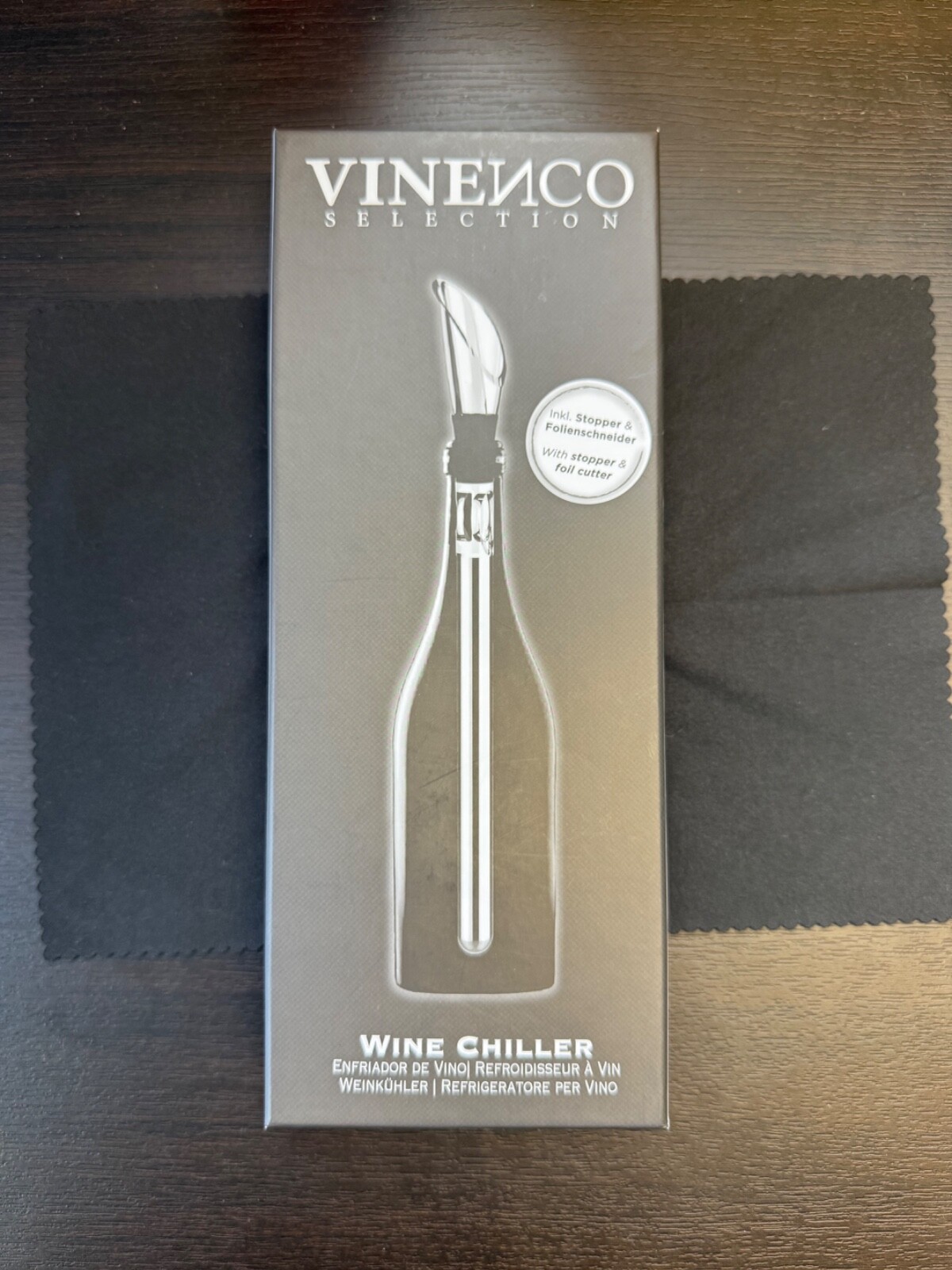 VINENCO SELECTION Wine Chiller Set - Premium 3-in-1 Stainless Steel Bottle Coole