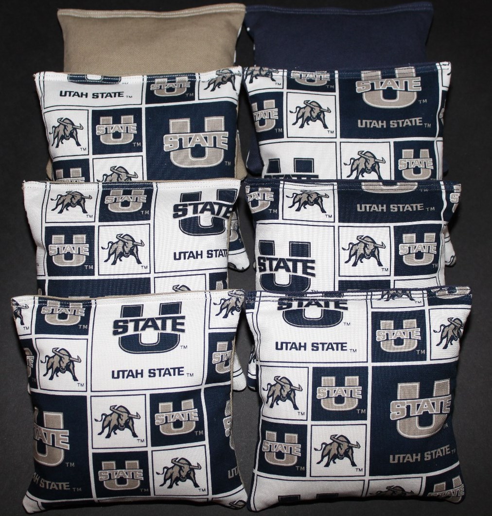 UTAH STATE University AGGIES Cornhole Bean Bags 8 ACA Regulation Game Toss Bags