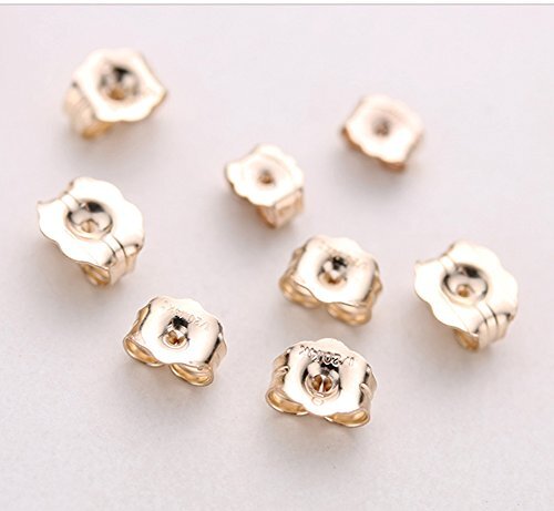 14K Gold Earring Backs - 4 Piece Replacement Earring Backs for Stud Ear Rings