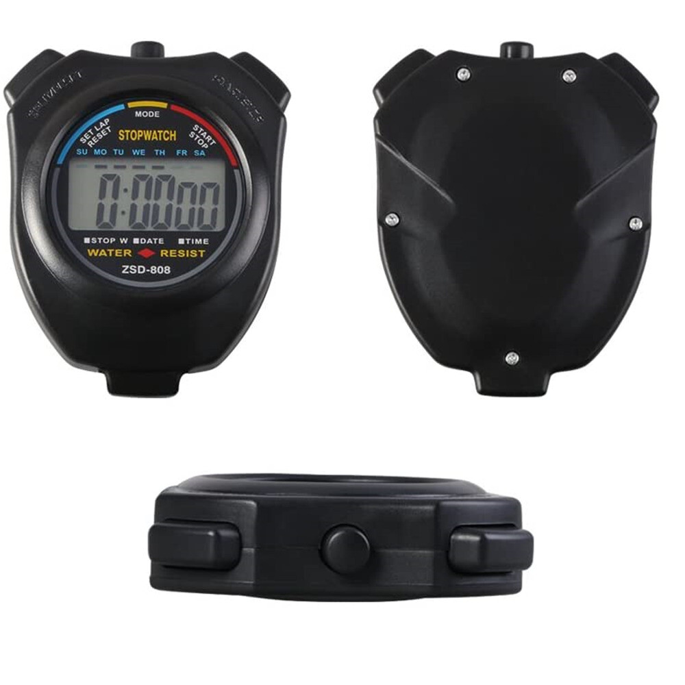 2PCS Handheld Digital Stopwatch Timer Outdoor Sports Training Timer Chronograph