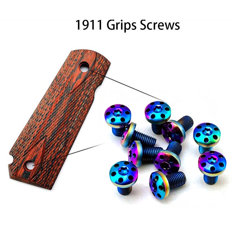 4pcs 1911 Grips Screws Stainless Steel CNC T8 Screw Roasting blue Grip Naf5