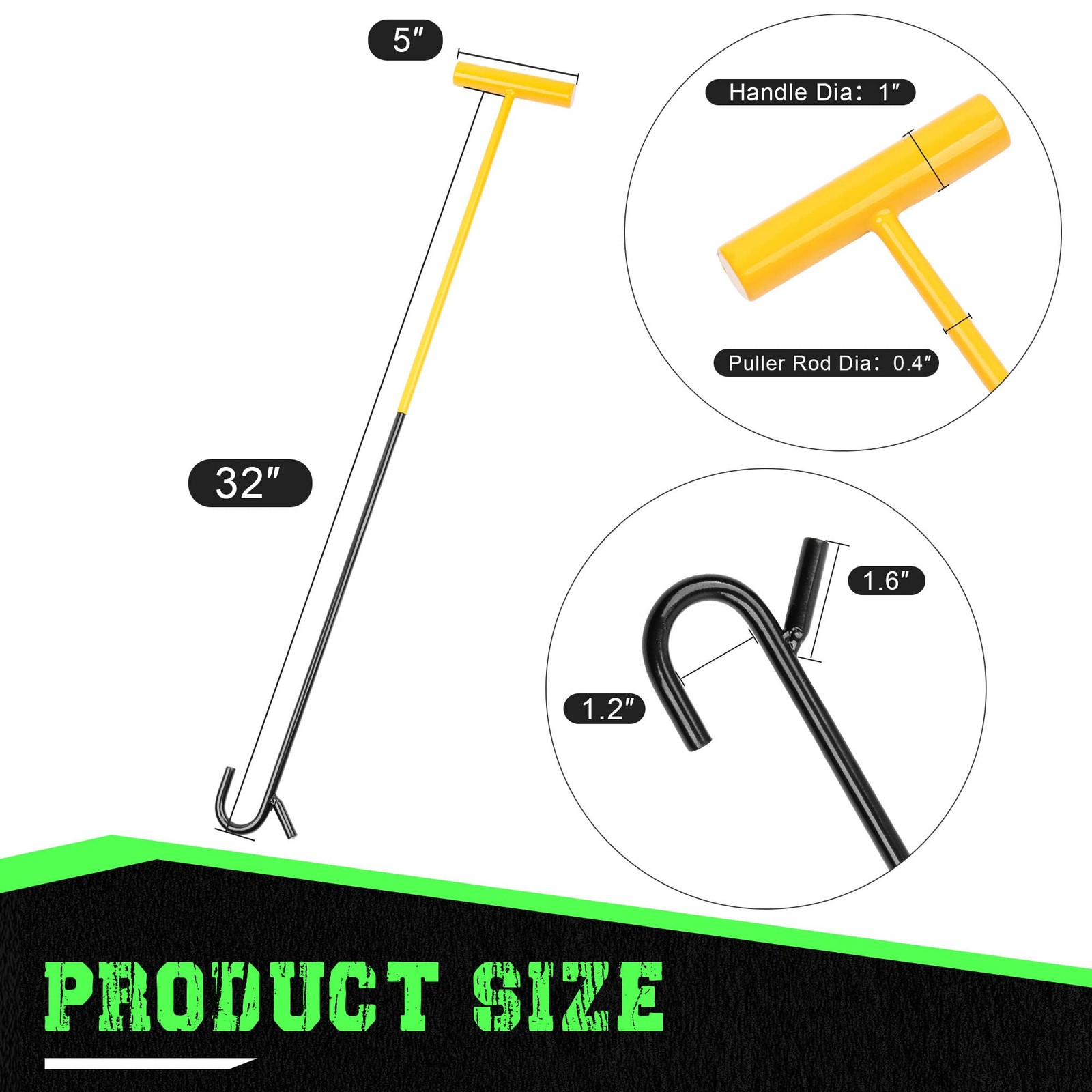 AUTOSwpozo 5th Wheel Pin Puller, 2 Pack 32" Solid Steel Chrome Plated 2-Pack