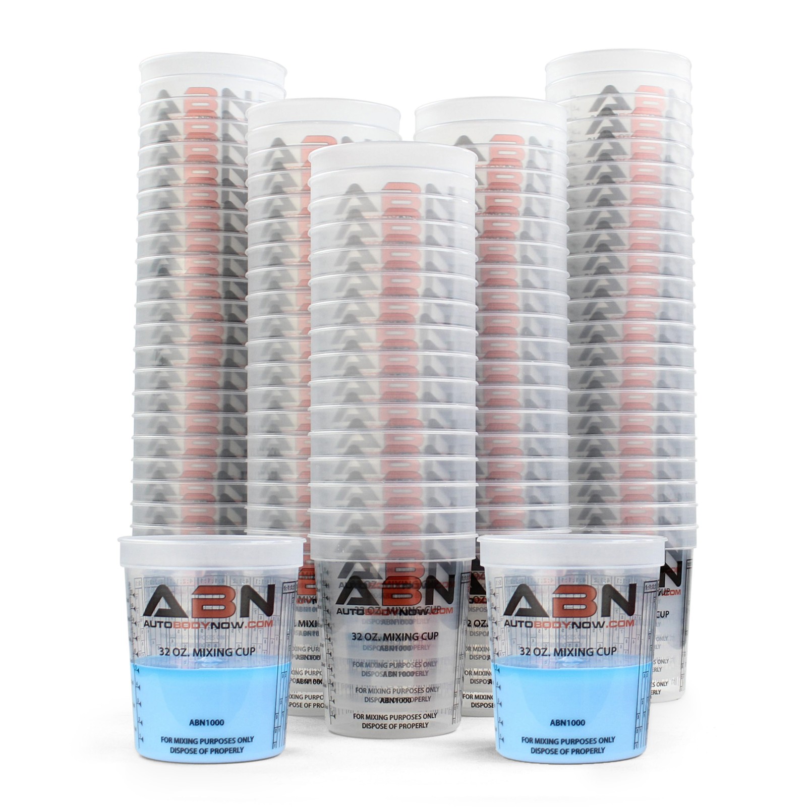 ABN Resin Supplies Paint Mixing Cup - 100pk 32oz Automotive Paint Measuring Cup