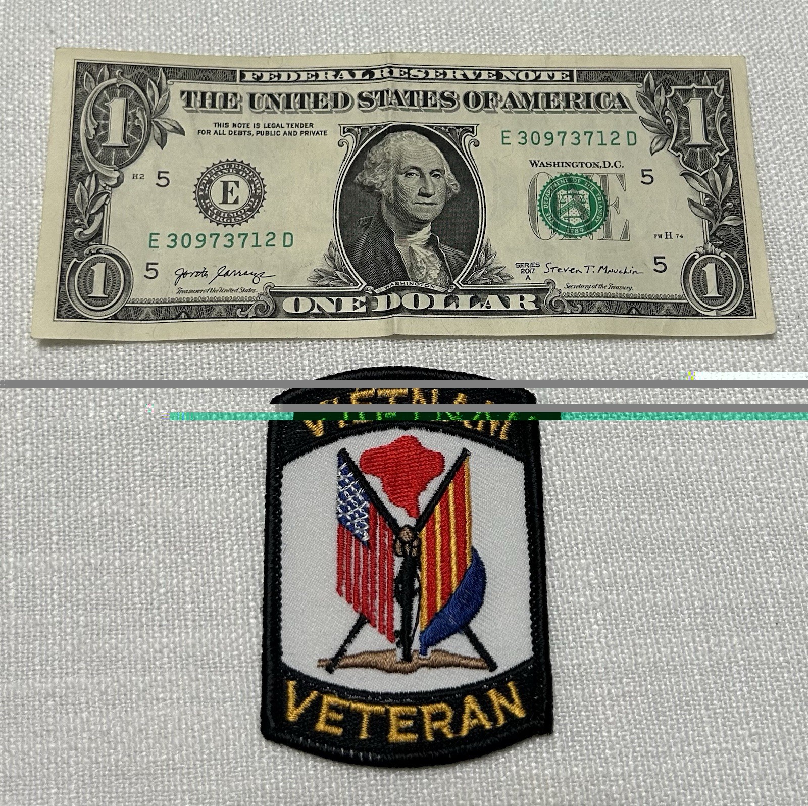 VIETNAM VETERAN PATCH 3” Tall - Sew Or Iron On