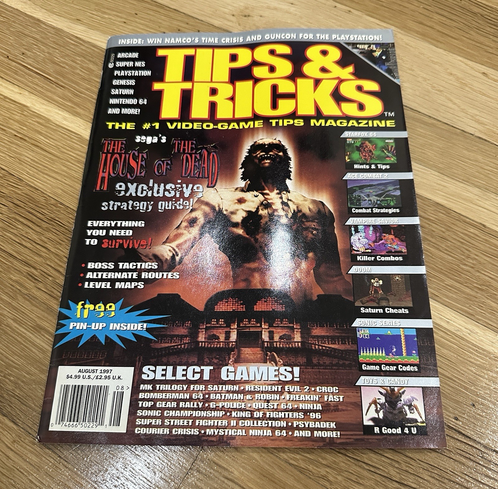 Rare Vintage Tips & Tricks Video Game Magazines - August 1997 Ace Combat Starfox