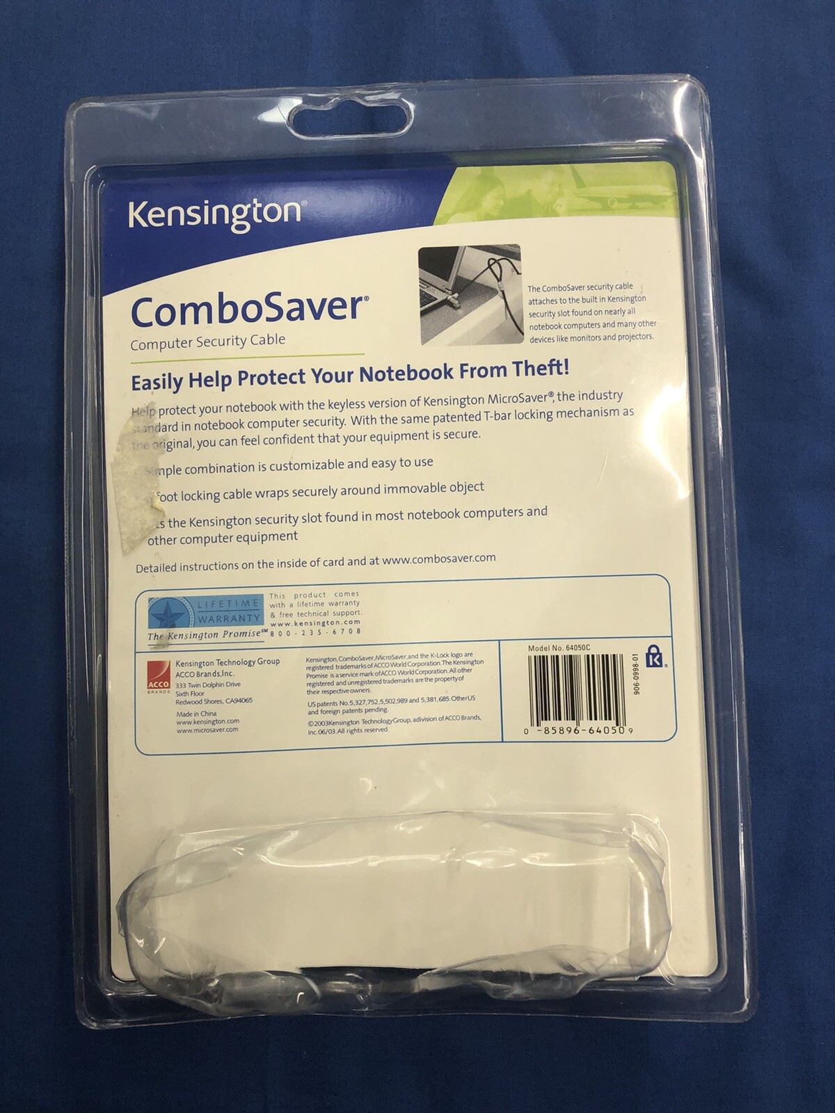 Kensington - ComboSaver Computer Security Cable Combination Lock - New 64050