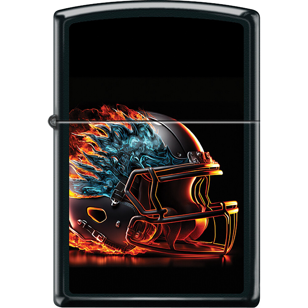Zippo Football Helmet With Blazing Flames