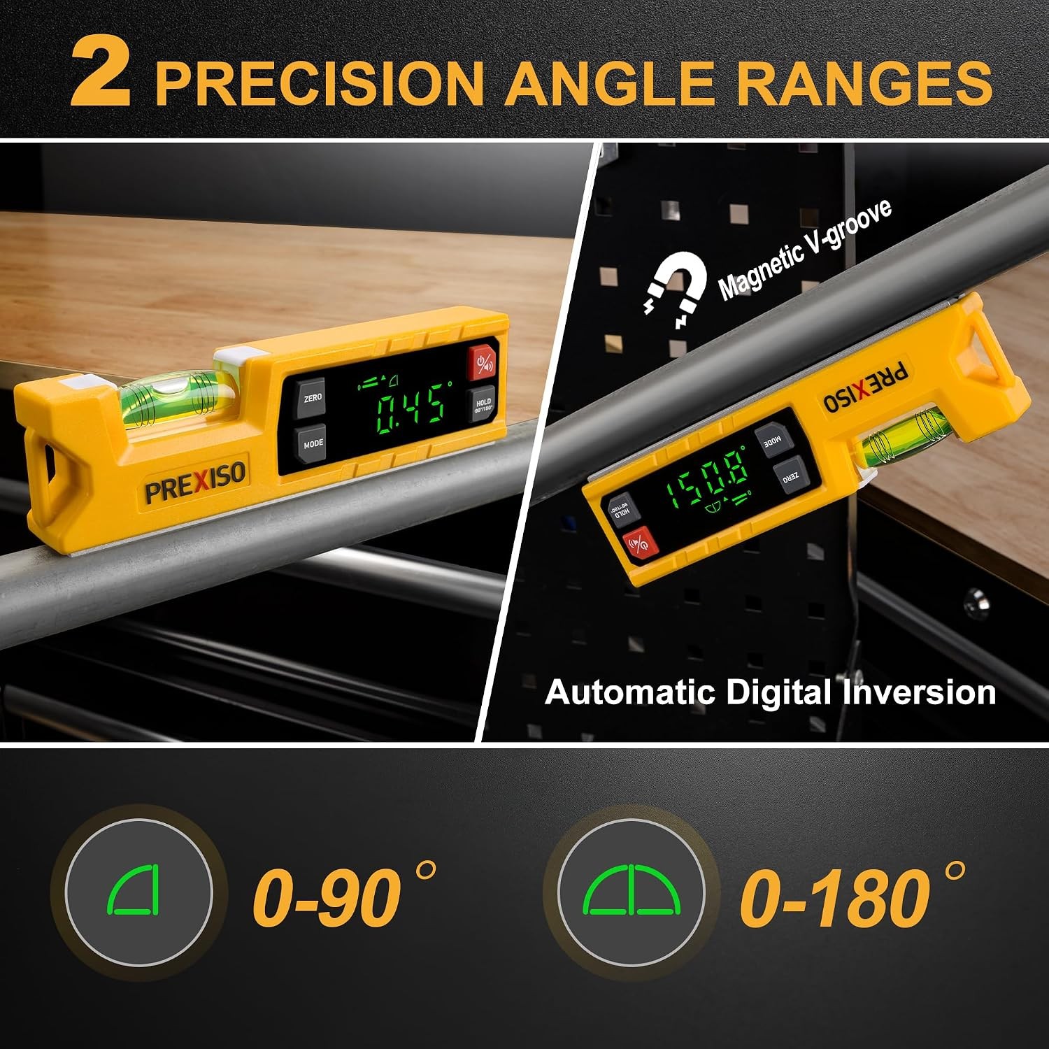 Digital Level 7 inch Angle Finder 0-90° 0-180° Protractor Precision Tool