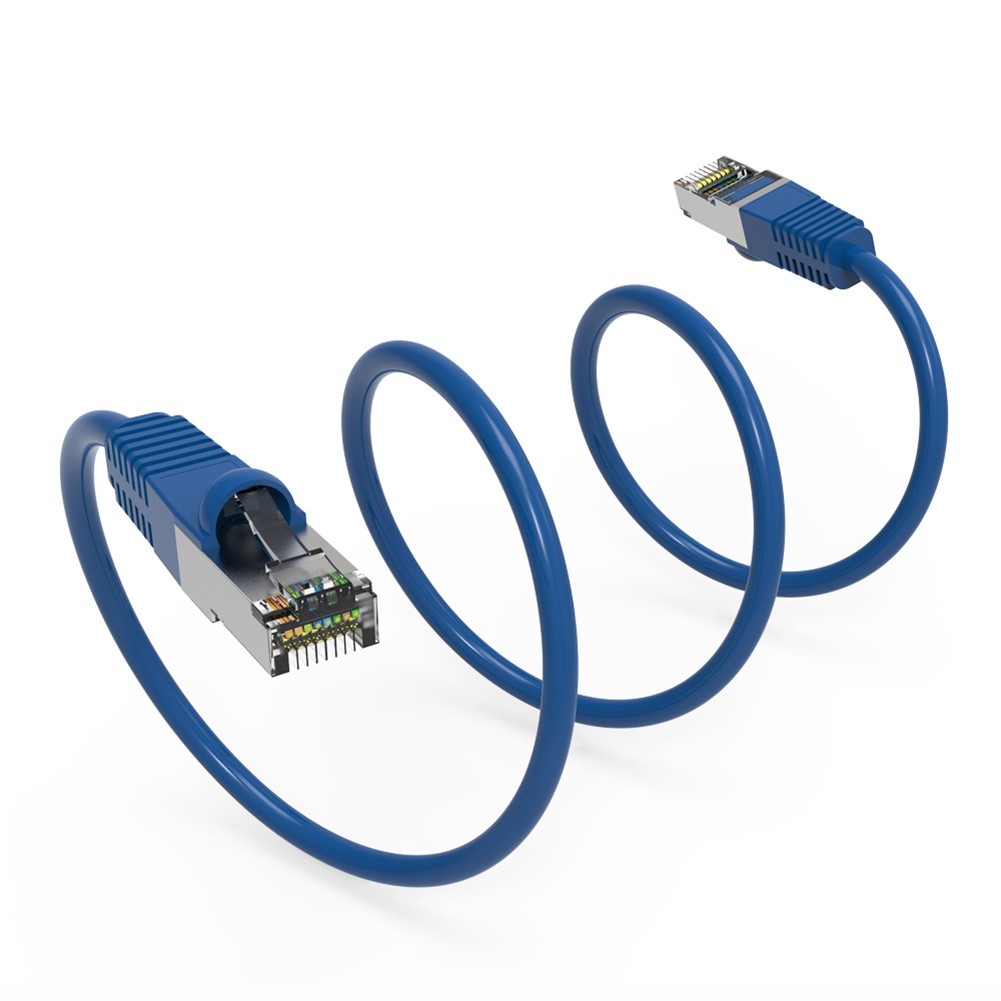 5FT Cat5E RJ45 Ethernet LAN Network FTP Shielded Patch Cable Pure Copper Blue