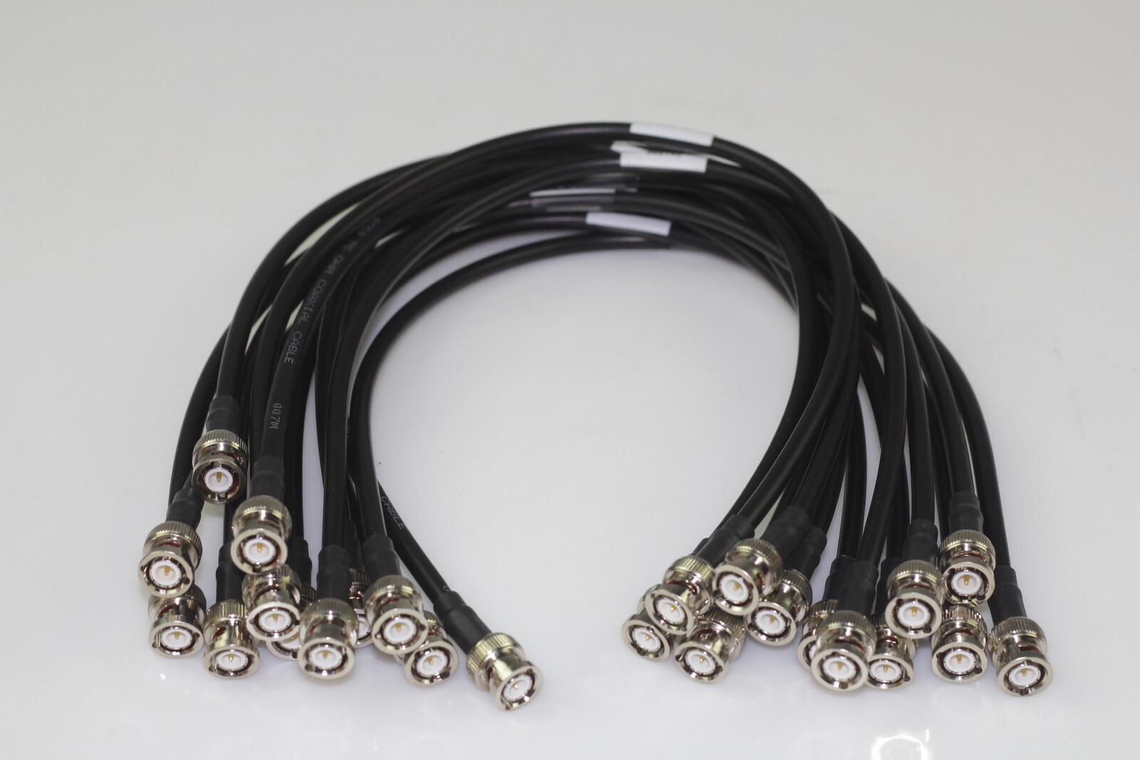 Lot of 10 BNC Male to Male 75Ohm Coaxial Cable RG59 Black 50CM
