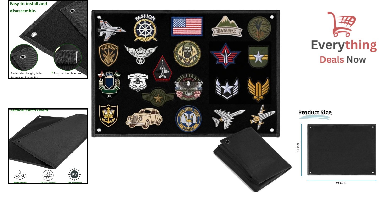 Elegant Morale Patch Wall Panel Holder - Tactical Badge Display for Military Use