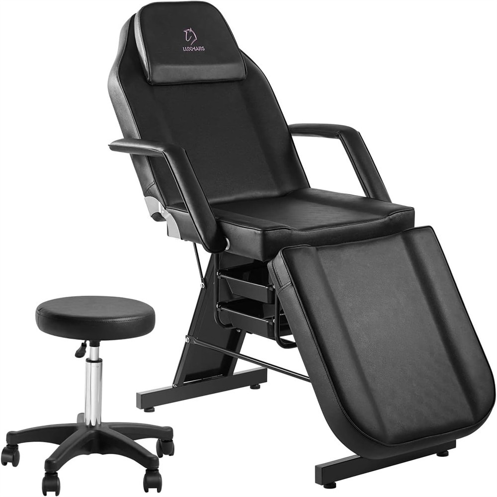Facial Chair Tattoo Chair Massage Table 73'' Salon Facial Bed Adjustable Black