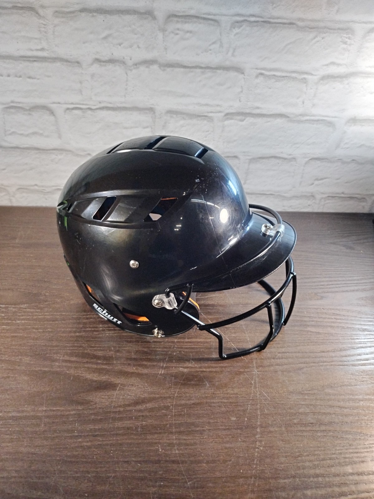 Black Schutt Baseball/Softball Batting Helmet XS 3256 With Guard Mask