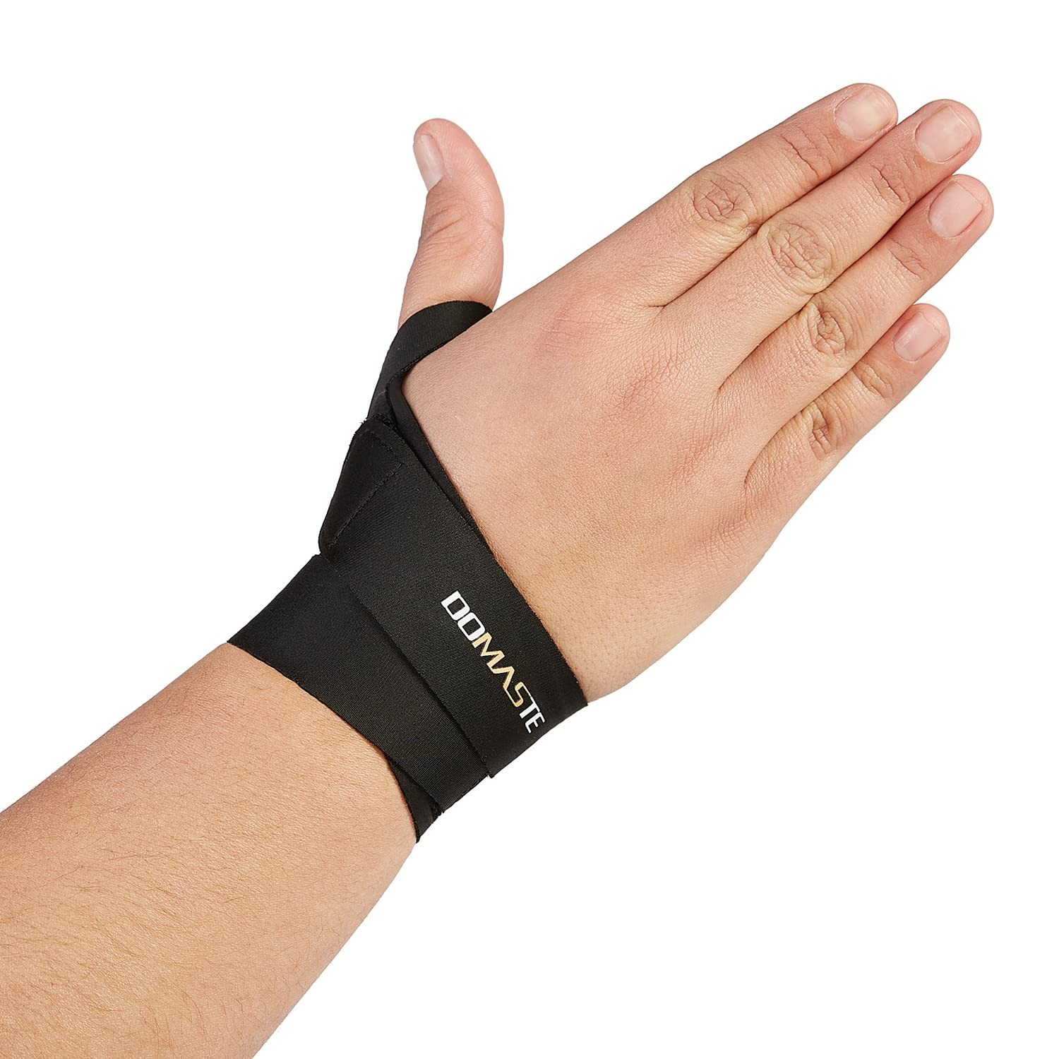 Domaste Pickleball Wrist Brace Support for Tennis, Ultra Thin Right, Black