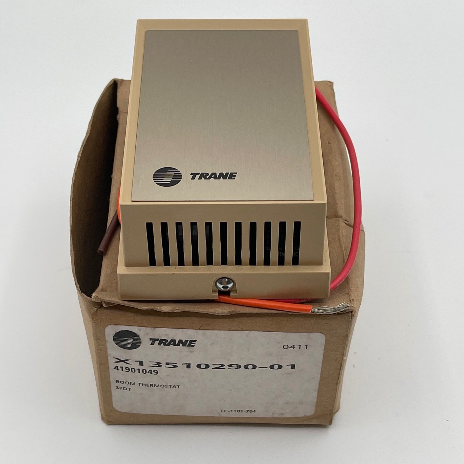 Trane X13510290-01 Room Thermostat TC-1101 SPDT 41901049 Beige Brushed Metal