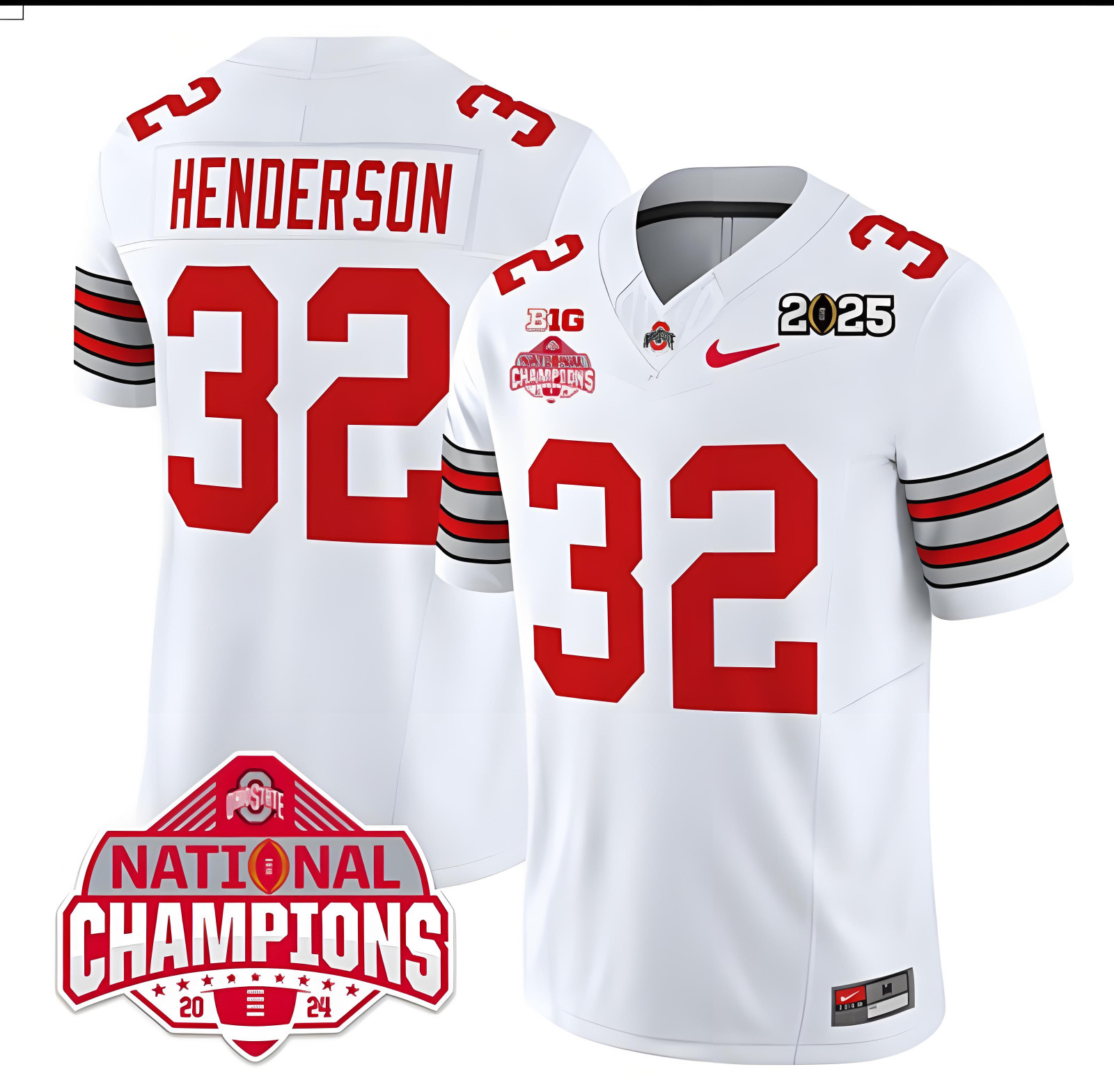 #32 TreVeyon Henderson 2025 CFP Final National Champions Patch F.U.S.E Jersey
