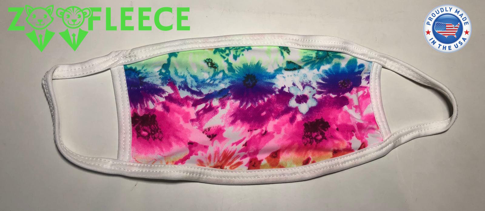 Flowers Rainbow Floral Plants Tie Dye Beautiful Face Mask Washable Adult Masks