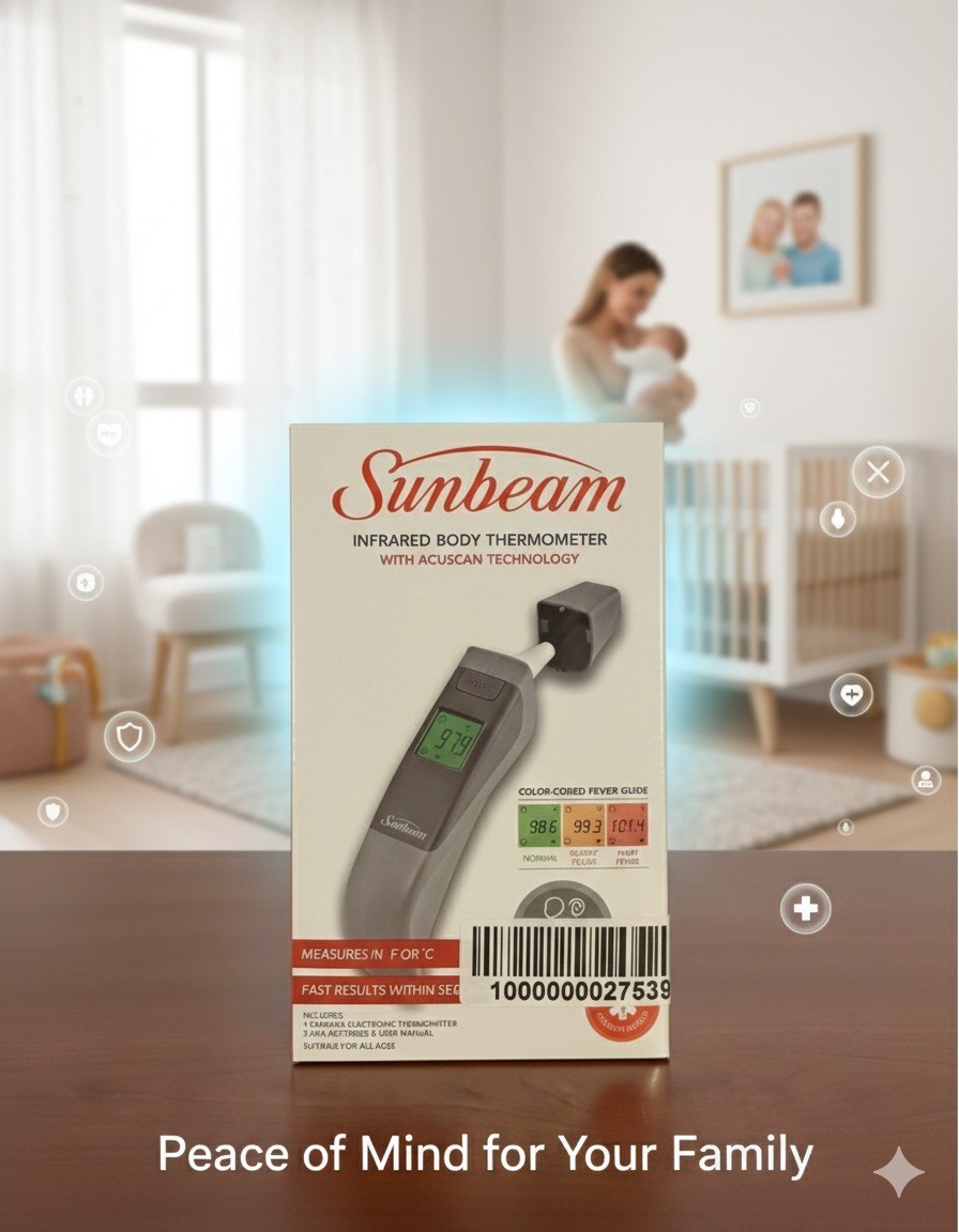 Sunbeam Infrared No Touch Dual Usage Thermometer: Forehead/Ear