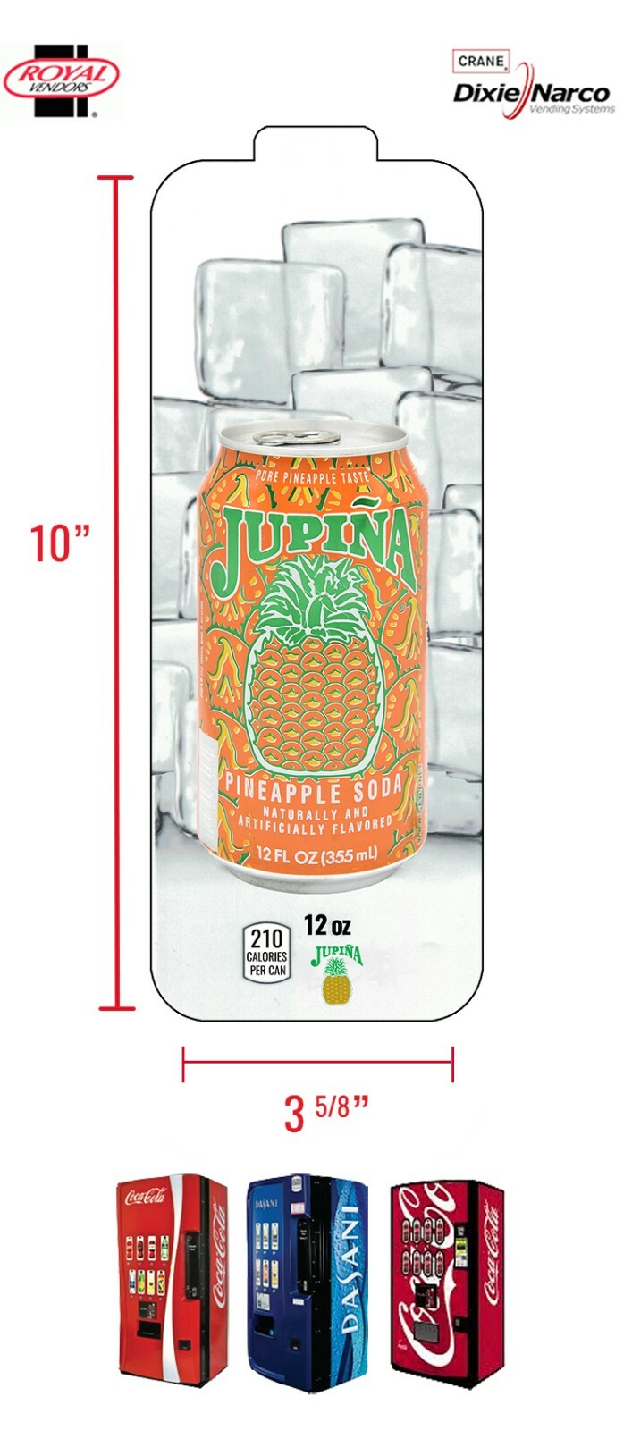 (1) Royal Vendors Chameleon Vend Label - CUSTOM  - Jupina Pineapple - 12 oz