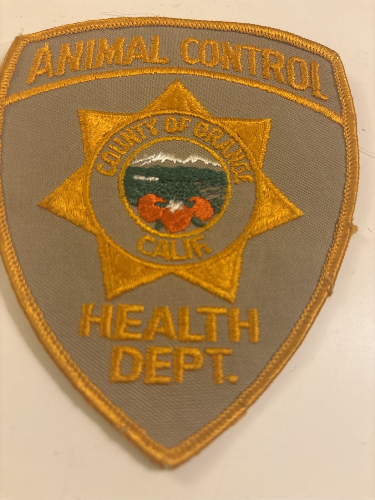 CA County Orange California Health Dept. Animal Control  Patch Yellow (a44