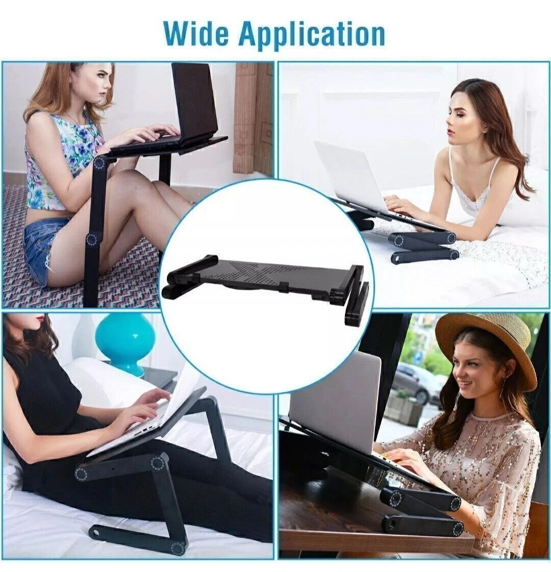 Foldable 360° Adjustable Laptop Table Stand Lap Sofa Bed Tray PC Notebook Desk