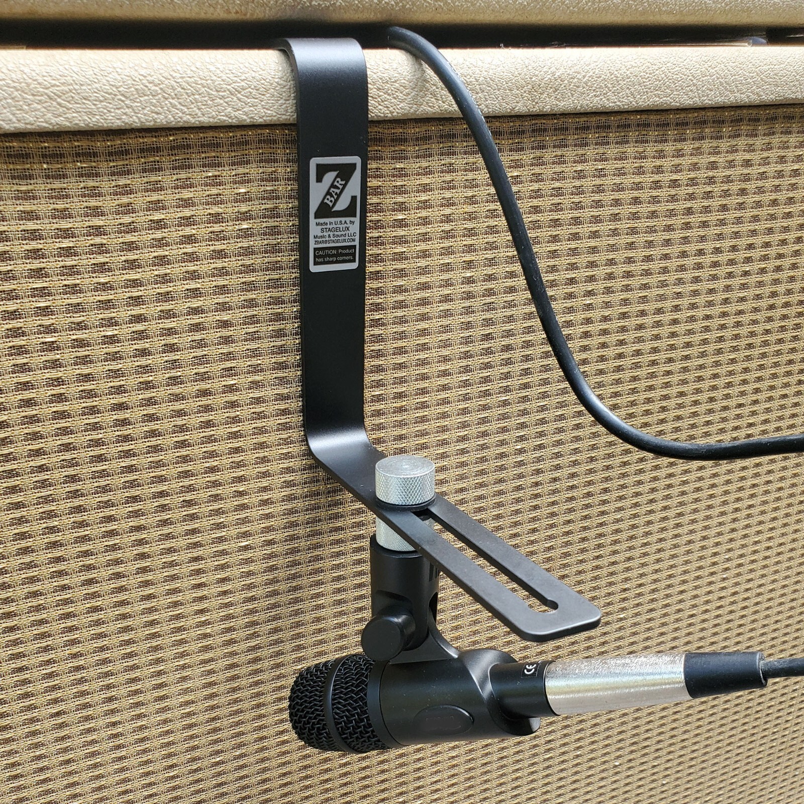 Z-Bar Microphone Mic Mount Holder Bracket for Guitar Amp by StageLux