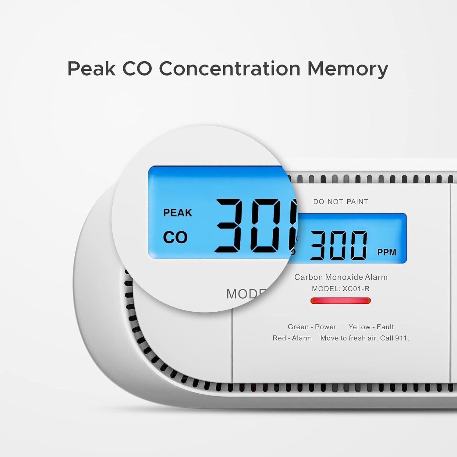 X-Sense CO Detector W/ Digital LCD Display Replace Battery