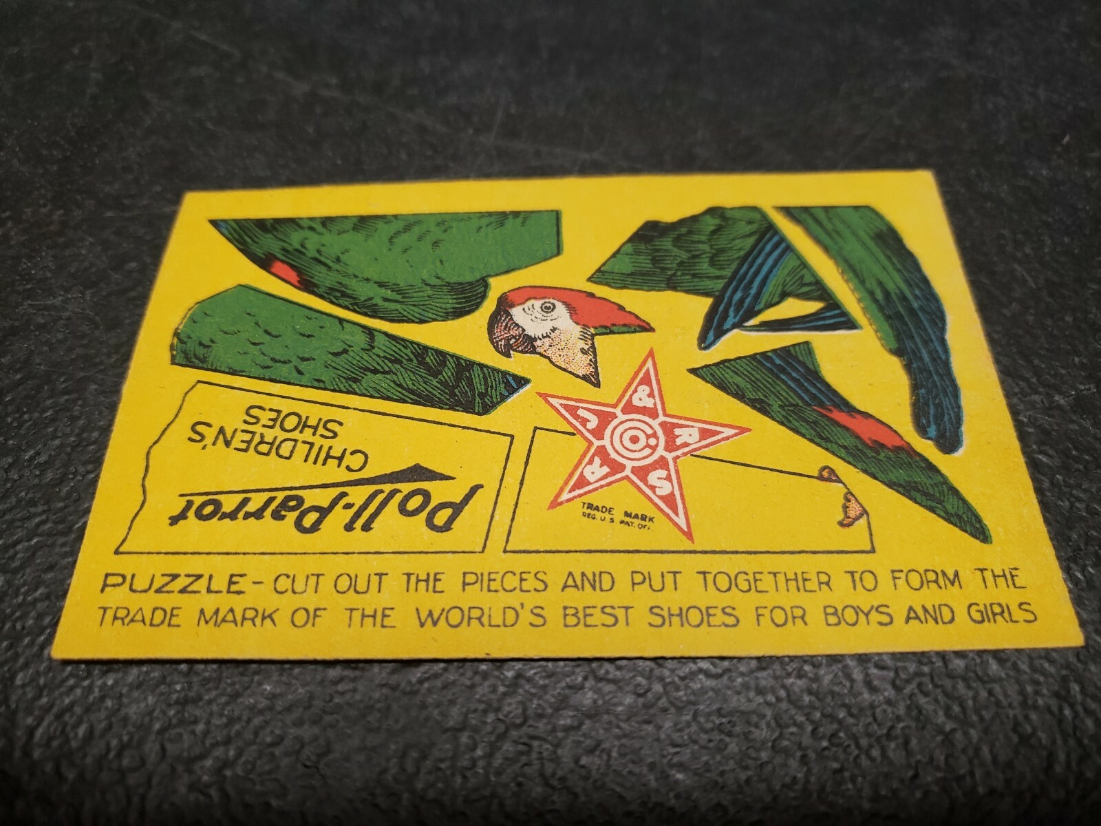 1940s POLL PARROT SHOE KID PUZZLE NOS
