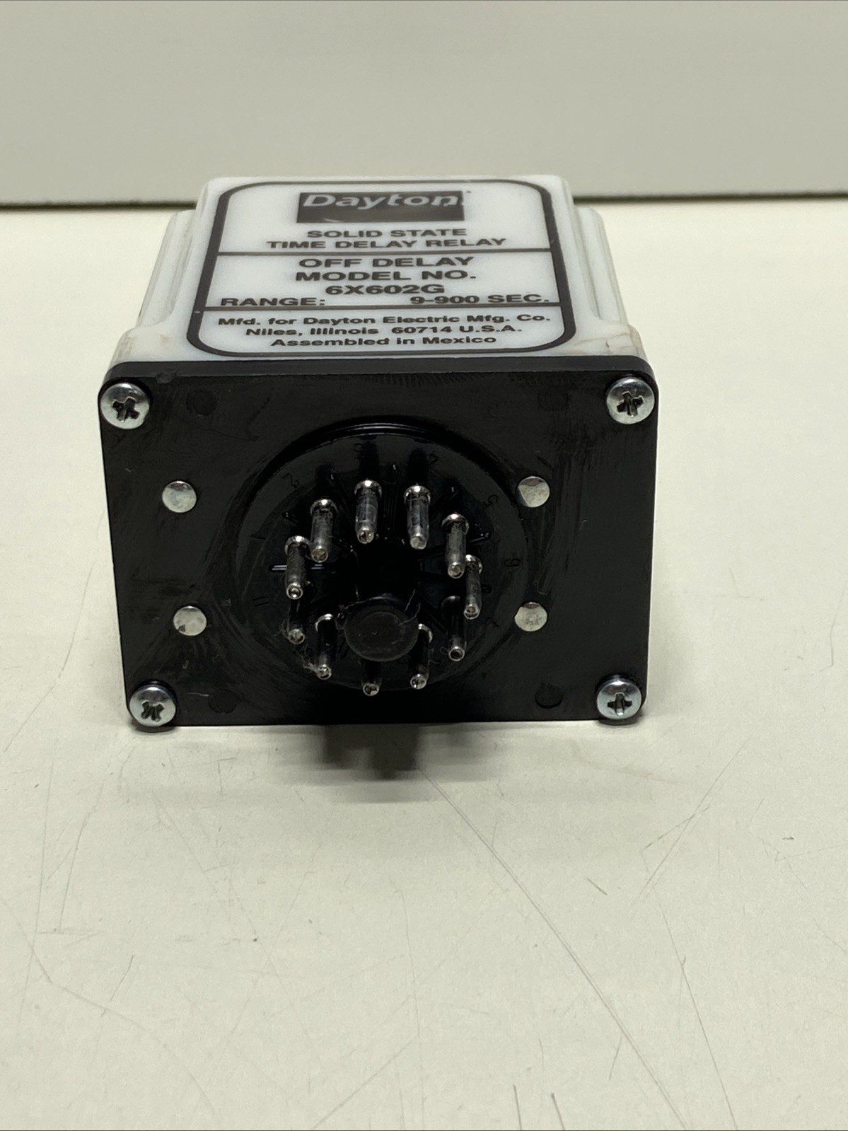 Dayton 6X602G Solid State Time Delay Relay 9-900 Sec