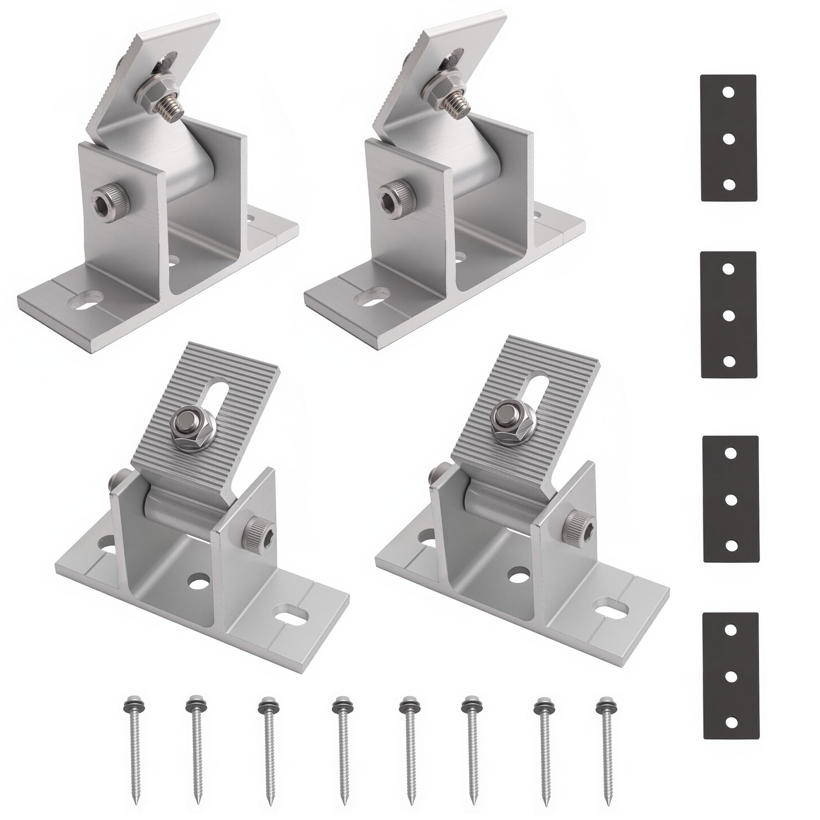 4 Pack Adjustable Solar Panel Tilt Mount Bracket Base, Tilt Angle 10°-60° Fla...