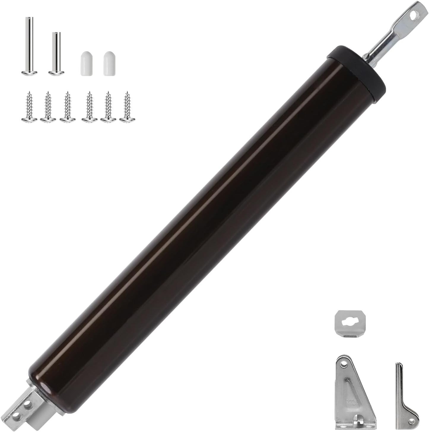 Adjustable Speed Heavy-Duty Pneumatic Screen Door Closer, Brown