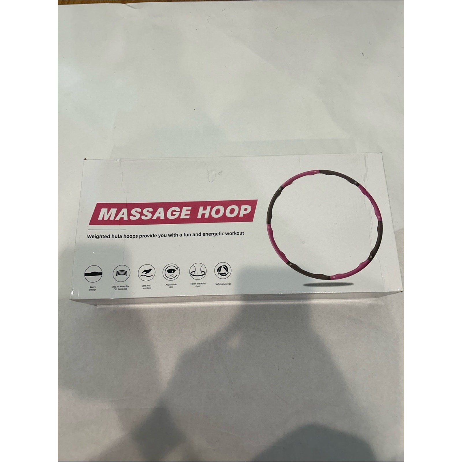 Massage Hoop Pink black Weighted Hula Hoop fun exercise travel Packable new