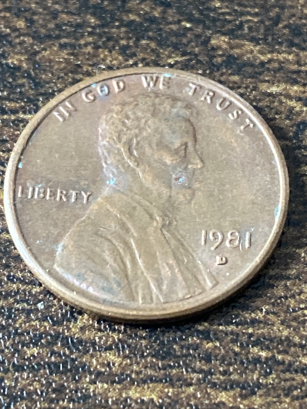 1981 D Penny Error Variety Lincoln Memorial D/D Filled “D” Actual Coin TK4380*