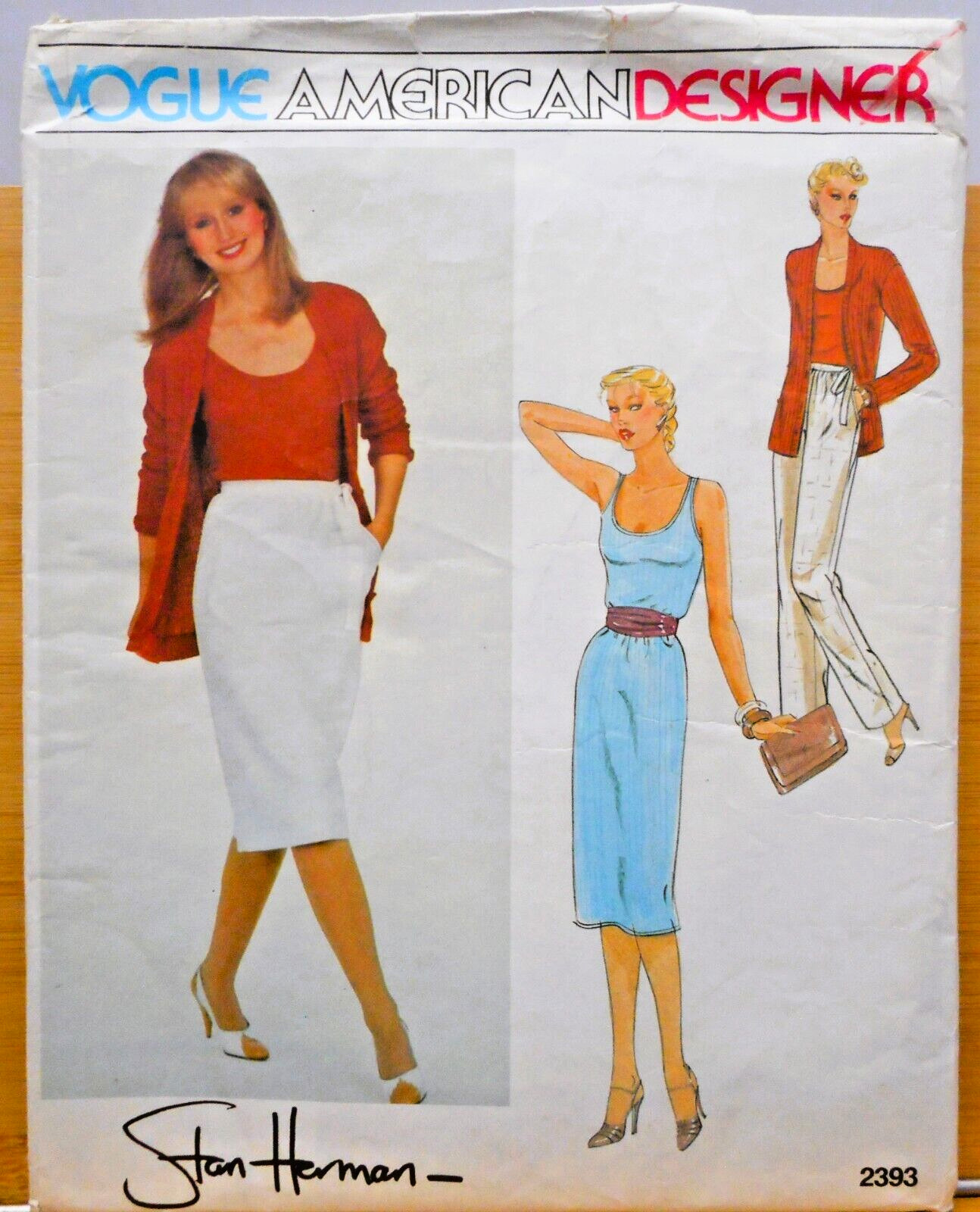 Vtg Vogue Pattern 2393 Designer Stan Herman Stretch Knits Jacket Dress+ Sz-12 FF