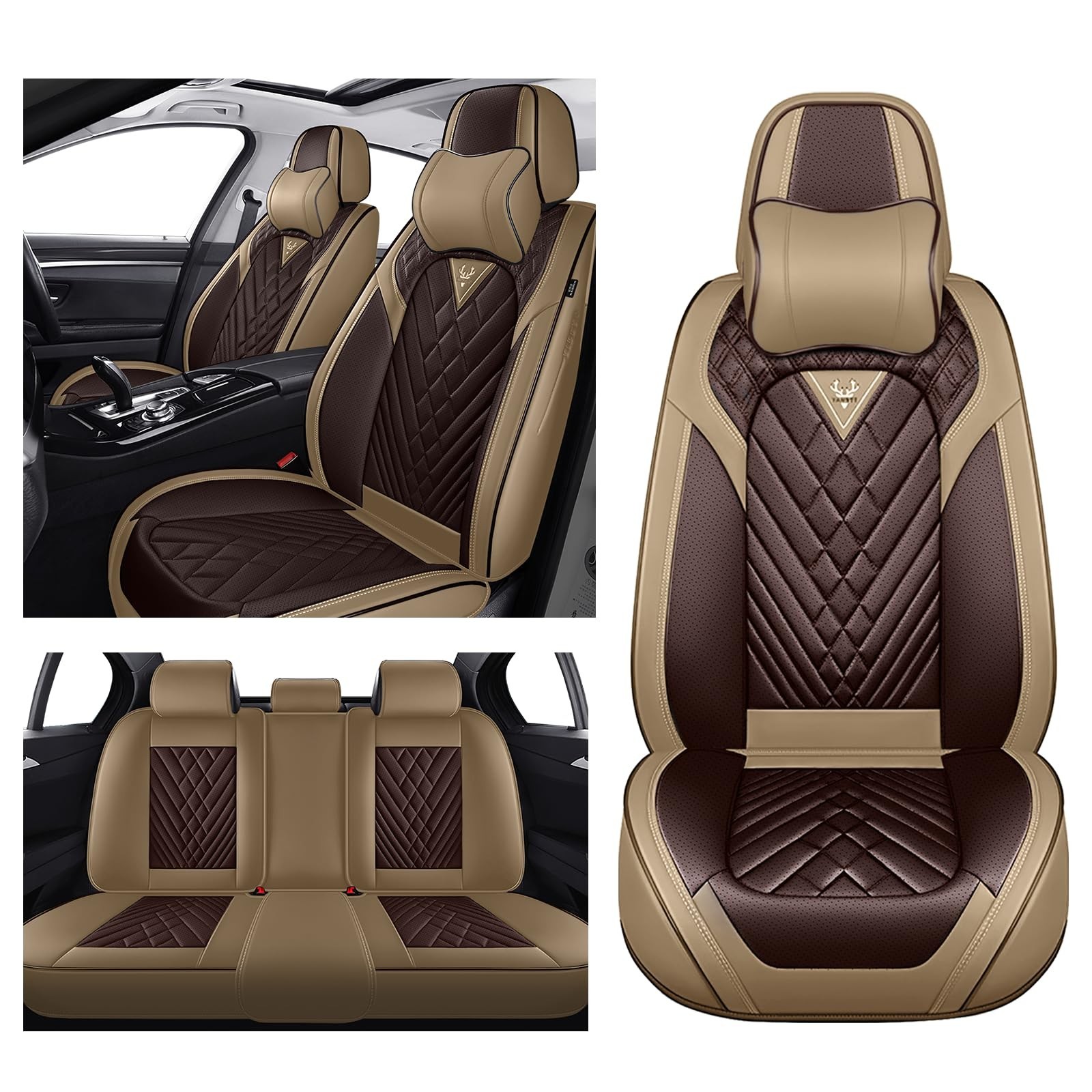 Car Seat Covers for GMC Yukon XL 2000-2026, Waterproof Nappa Leather Full Set...