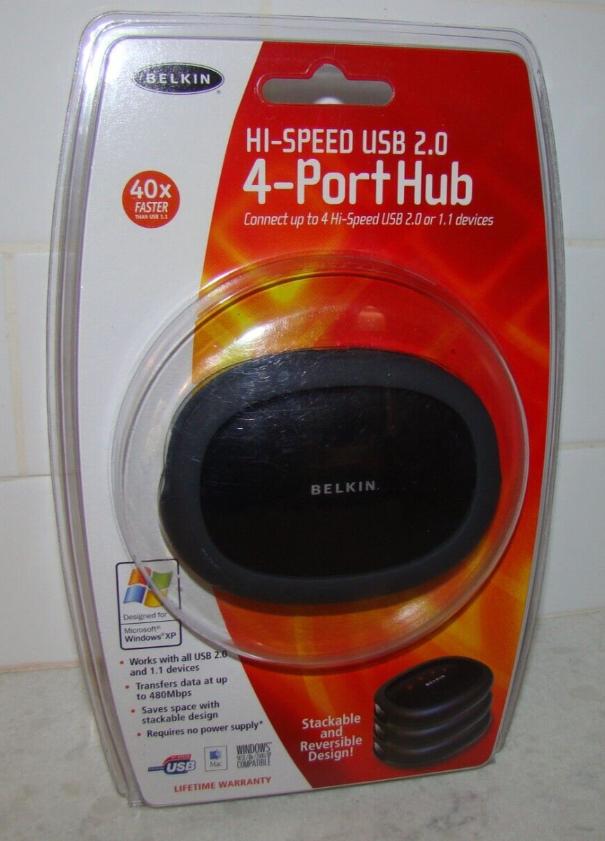 NEW SEALED BELKIN HI-SPEED USB 2.0 4 PORT HUB Model F5U234 STACKABLE