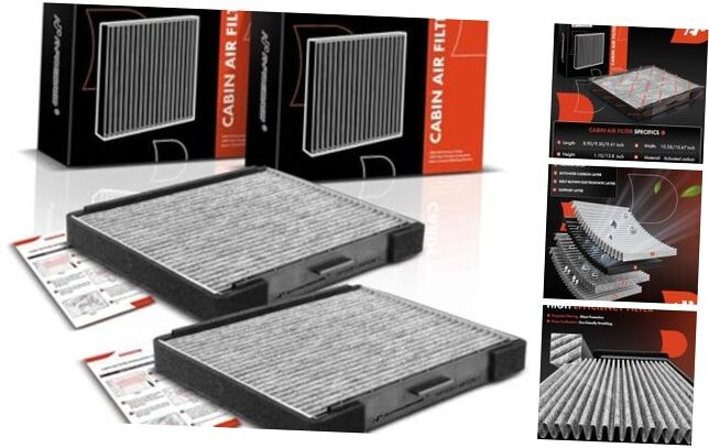2-PC Cabin Air Filter with Activated Carbon Compatible with Hyundai Elantra