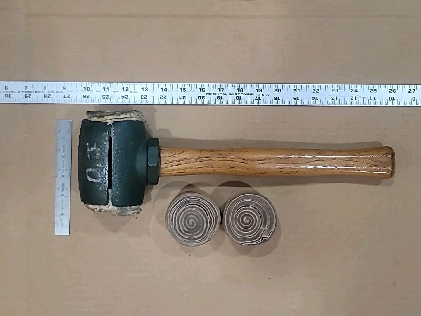 Garland No. 5 Split-Head Raw Hide Mallet With New Set Of Rawhide