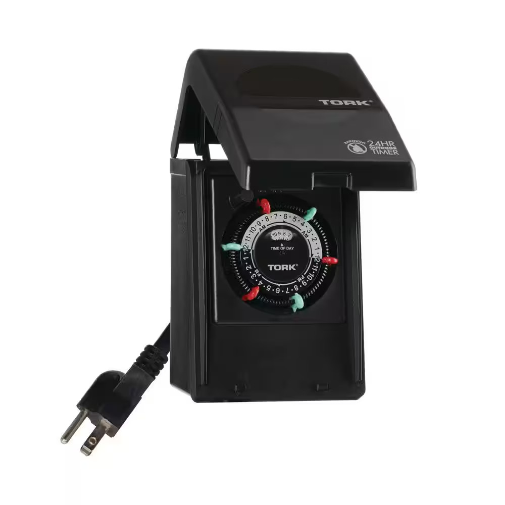 15 Amp 24-Hour Indoor/Outdoor Plug-In Heavy Duty Mechanical Timer with 2-Grounde