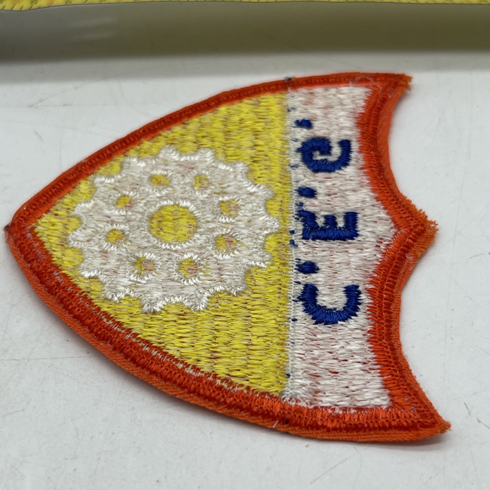 Guatemalan Military Engineer Group C.E.G. Shield Orange Cut Sew On ~3” Patch